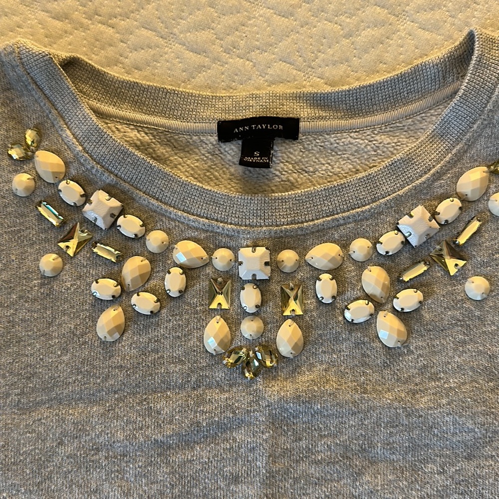 Ann Taylor Rhinestone neck sweater - Picture 5 of 7
